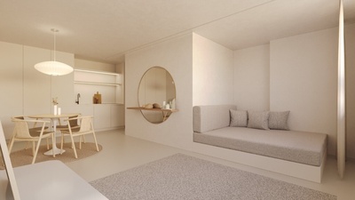 Apartamento T0 - Equipado - Novo (Projeto Carvalho Araujo)