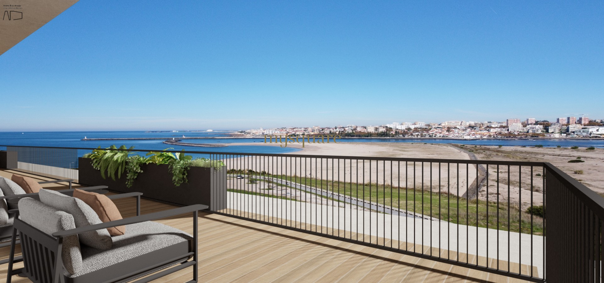 Luxury 2 bedroom apartment with sea and river views - Seca do Bacalhau, Canidelo