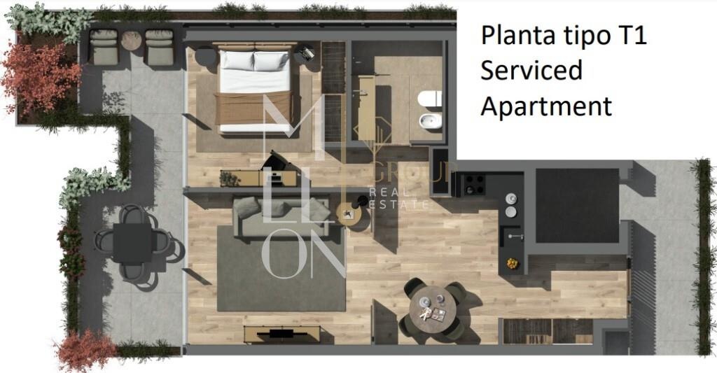 Oporto Metropolitano Serviced T1 com garantia mensal de 5% de lucro Matosinhos